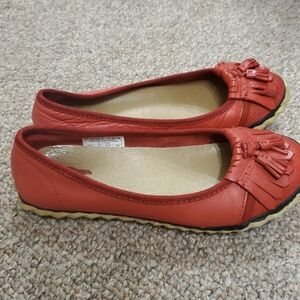 Sorel Ballet Red Leather Flats